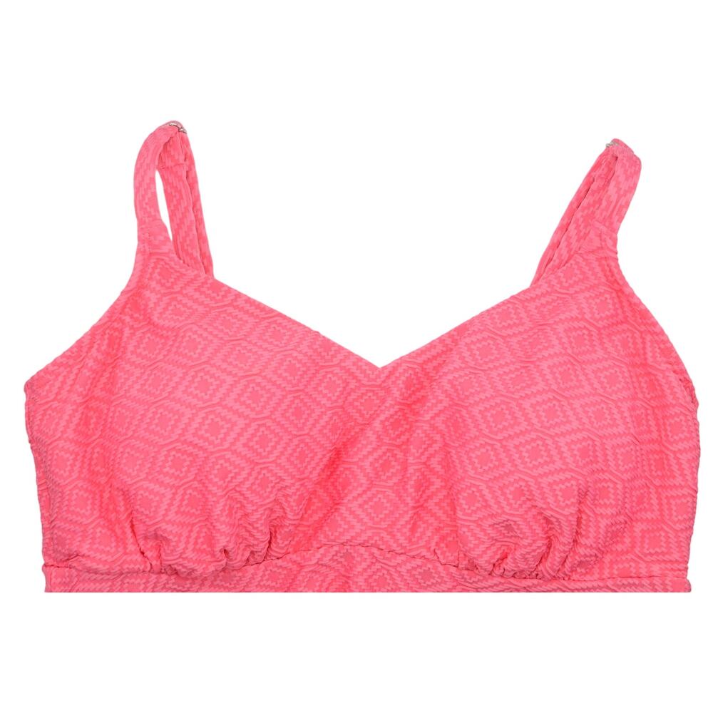 Swim Solutions Women's Textured Underwire Tankini Top In Guava Pink - Picture 3 of 5